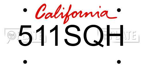 511SQH California License Plate