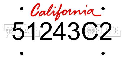 51243C2 California License Plate