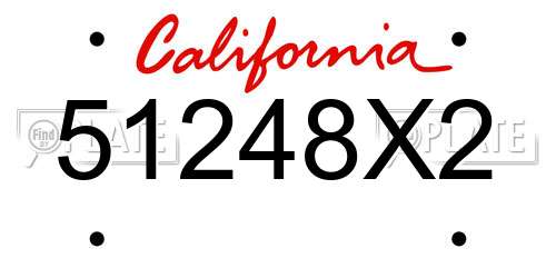 51248X2 California License Plate