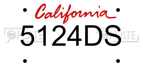 5124DS California License Plate