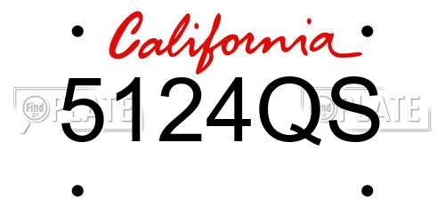 5124QS California License Plate