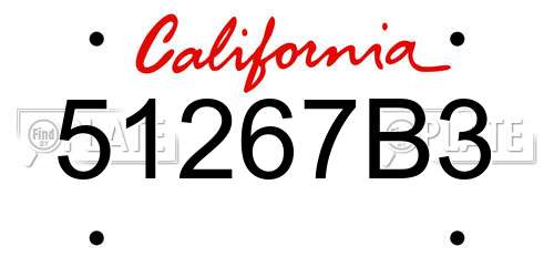 51267B3 California License Plate