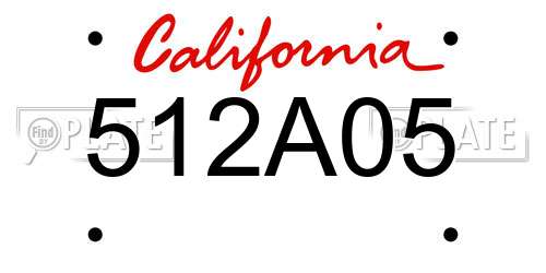 512A05 California License Plate
