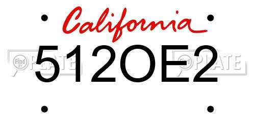 512OE2 California License Plate