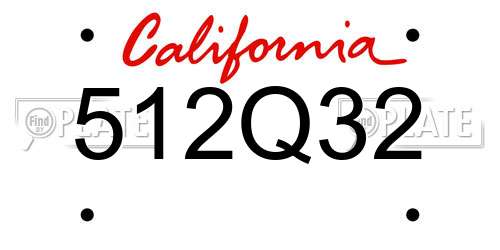 512Q32 California License Plate