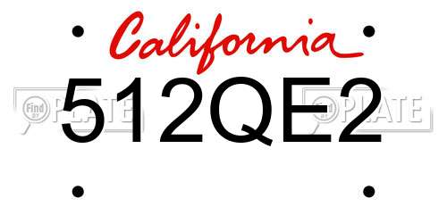 512QE2 California License Plate
