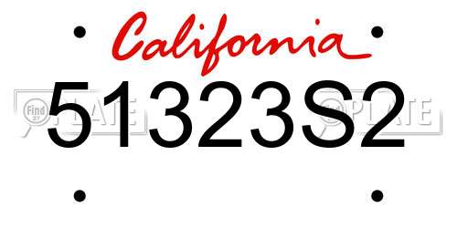51323S2 California License Plate