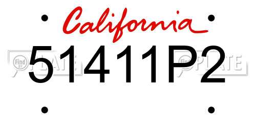 51411P2 California License Plate