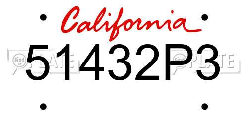51432P3 California License Plate