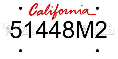 51448M2 California License Plate