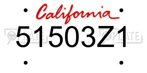 51503Z1 California License Plate