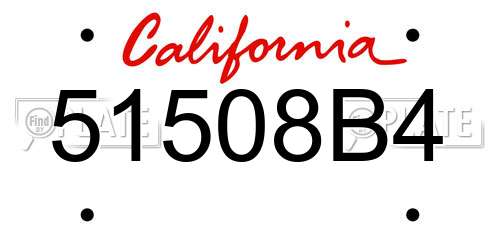 51508B4 California License Plate