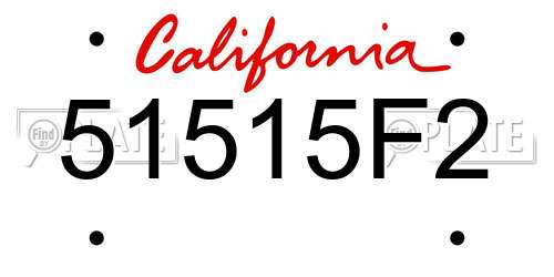 51515F2 California License Plate