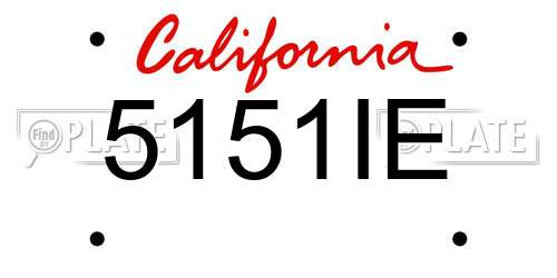5151IE California License Plate