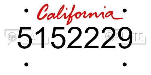 5152229 California License Plate