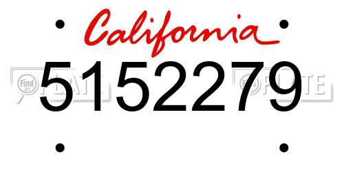 5152279 California License Plate