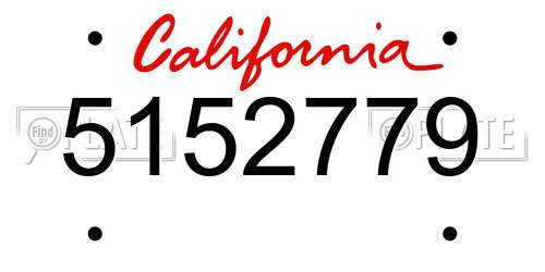 5152779 California License Plate