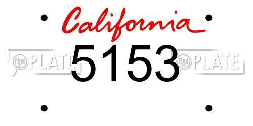 5153 California License Plate