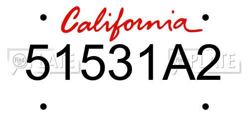 51531A2 California License Plate