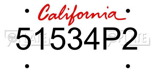 51534P2 California License Plate