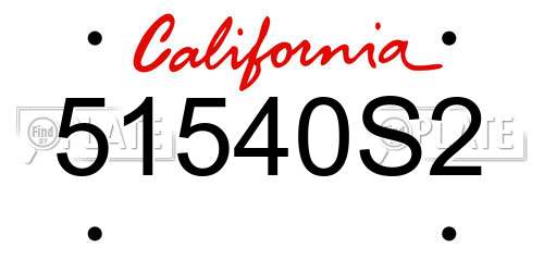 51540S2 California License Plate