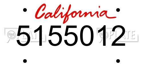 5155012 California License Plate