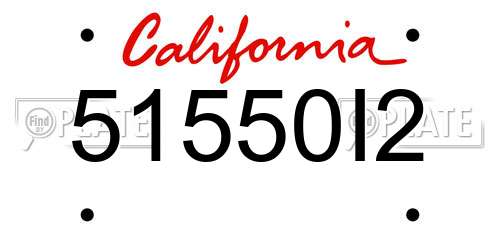 51550I2 California License Plate