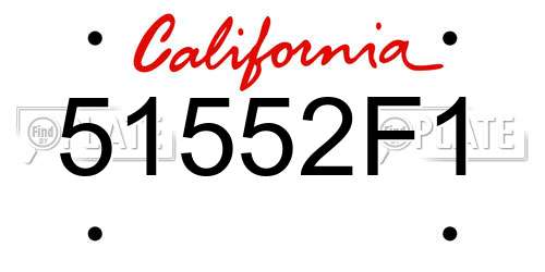 51552F1 California License Plate
