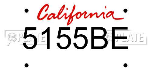 5155BE California License Plate