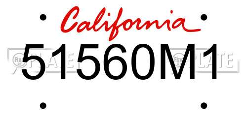 51560M1 California License Plate