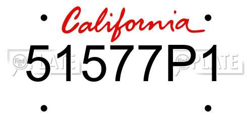 51577P1 California License Plate