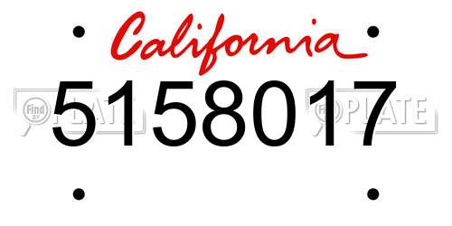 5158017 California License Plate