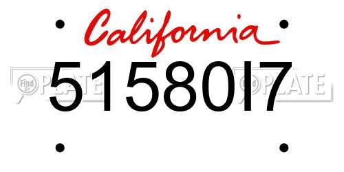 51580I7 California License Plate