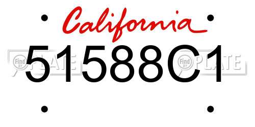 51588C1 California License Plate