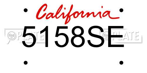 5158SE California License Plate
