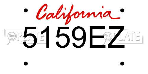 5159EZ California License Plate