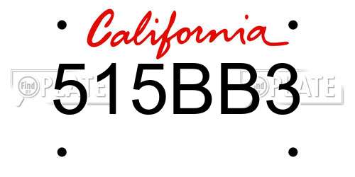 515BB3 California License Plate