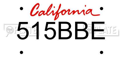 515BBE California License Plate