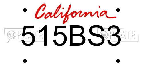 515BS3 California License Plate