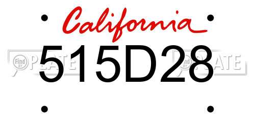 515D28 California License Plate