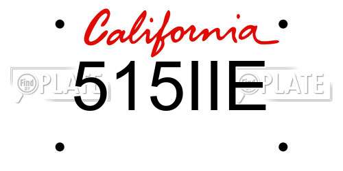 515IIE California License Plate