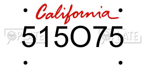 515O75 California License Plate
