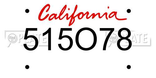515O78 California License Plate