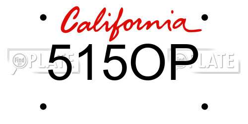 515OP California License Plate