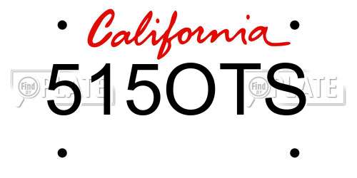515OTS California License Plate