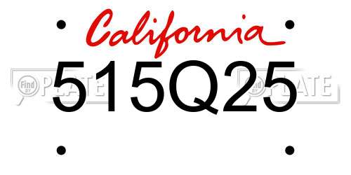 515Q25 California License Plate