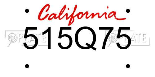 515Q75 California License Plate