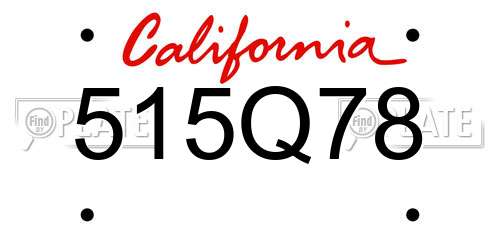 515Q78 California License Plate