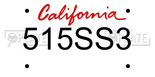 515SS3 California License Plate