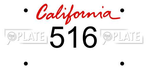 516 California License Plate